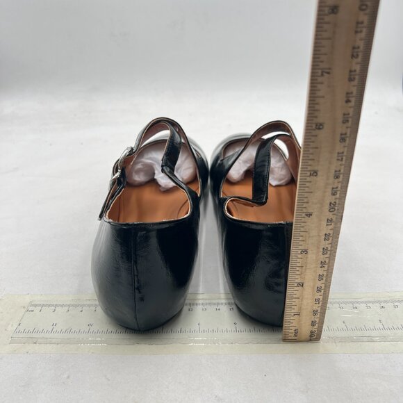 FOWT Black Crisscross Strap Buckle Closed Round Toe Ballet Flats Stylish Shoes - Picture 5 of 8